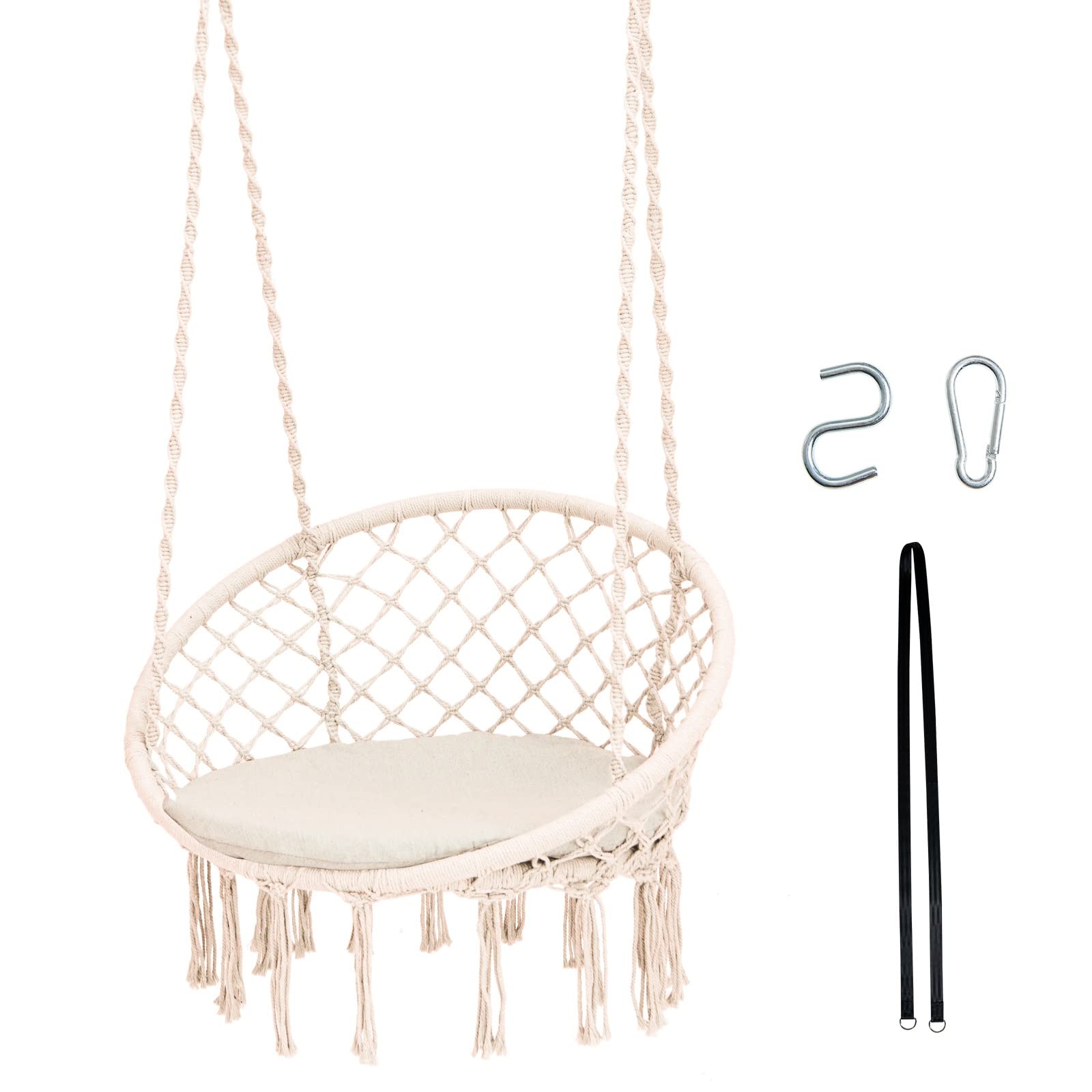 Tangkula Hammock Chair with Cushion